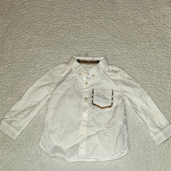 Burberry Classic White Kids Shirt with Pocket Detail